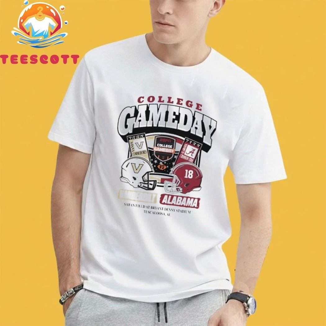 Original Alabama vs Vanderbilt College Gameday Matchup 2025 T-Shirt ...